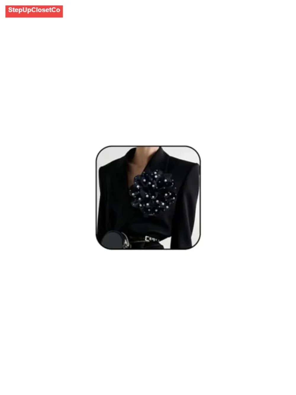 Handmade Silk Satin Flower Brooch Pin Pearl Camellia Brooch for Women Dress